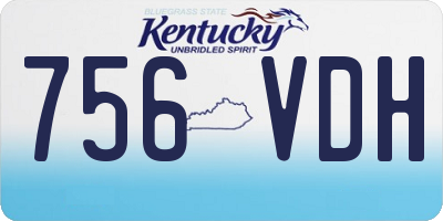 KY license plate 756VDH