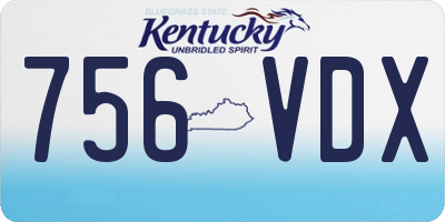 KY license plate 756VDX
