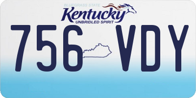 KY license plate 756VDY