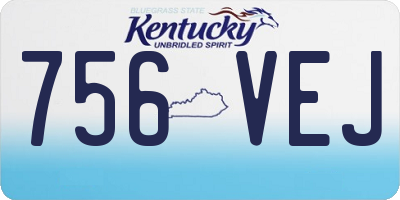 KY license plate 756VEJ