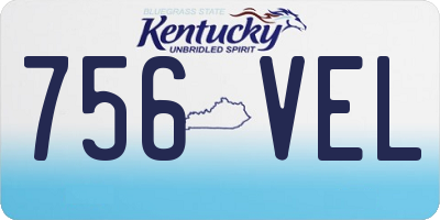 KY license plate 756VEL