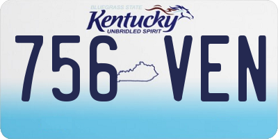 KY license plate 756VEN