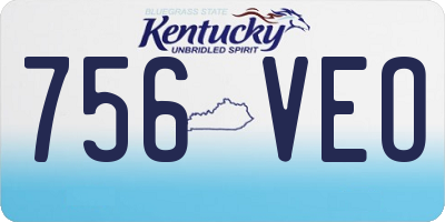 KY license plate 756VEO