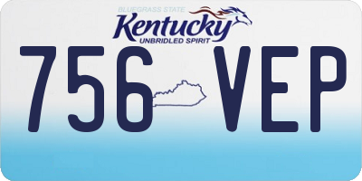 KY license plate 756VEP