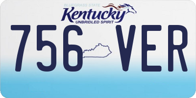 KY license plate 756VER