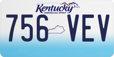 KY license plate 756VEV