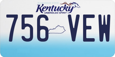 KY license plate 756VEW