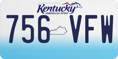 KY license plate 756VFW