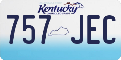 KY license plate 757JEC