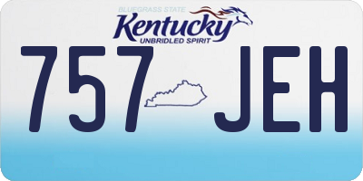 KY license plate 757JEH