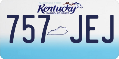 KY license plate 757JEJ