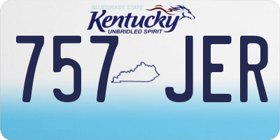 KY license plate 757JER
