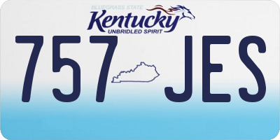 KY license plate 757JES