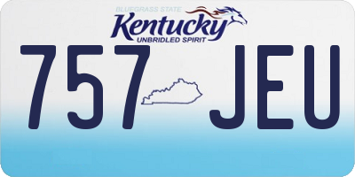 KY license plate 757JEU