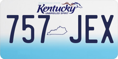 KY license plate 757JEX