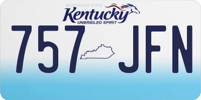 KY license plate 757JFN