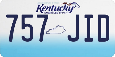 KY license plate 757JID