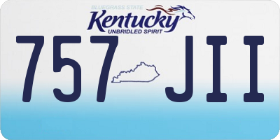 KY license plate 757JII