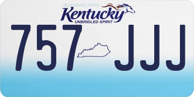 KY license plate 757JJJ