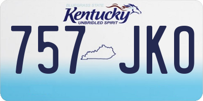 KY license plate 757JKO