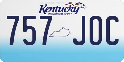 KY license plate 757JOC
