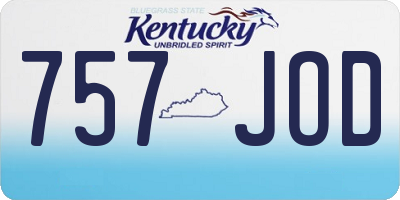 KY license plate 757JOD