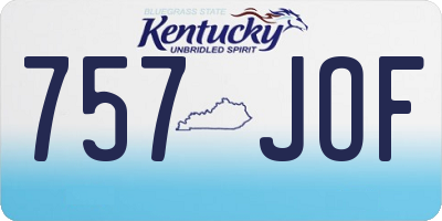 KY license plate 757JOF