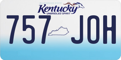 KY license plate 757JOH