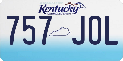 KY license plate 757JOL