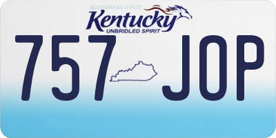 KY license plate 757JOP