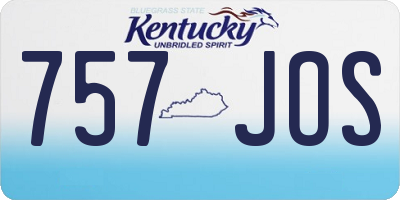 KY license plate 757JOS