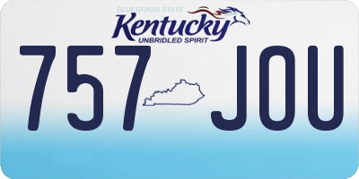 KY license plate 757JOU