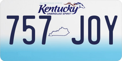 KY license plate 757JOY