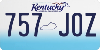KY license plate 757JOZ
