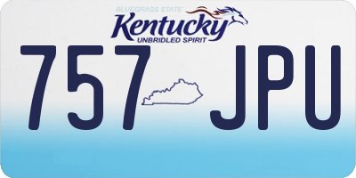 KY license plate 757JPU