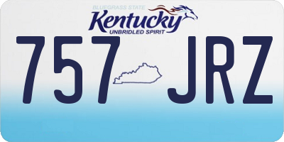 KY license plate 757JRZ