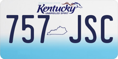 KY license plate 757JSC