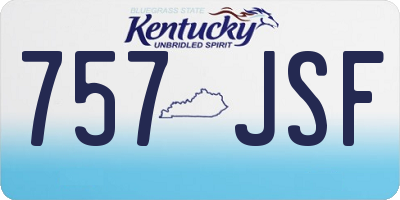 KY license plate 757JSF