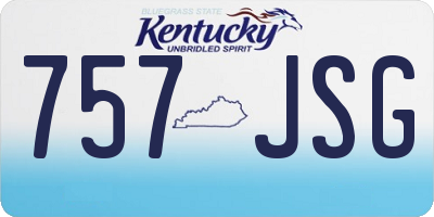 KY license plate 757JSG