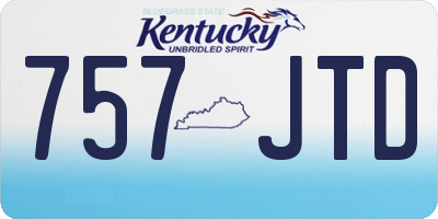 KY license plate 757JTD