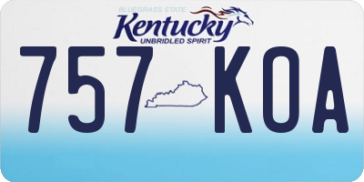 KY license plate 757KOA