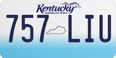 KY license plate 757LIU