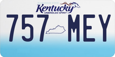 KY license plate 757MEY