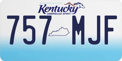 KY license plate 757MJF
