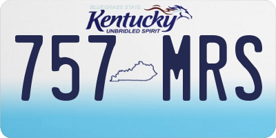 KY license plate 757MRS