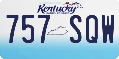 KY license plate 757SQW