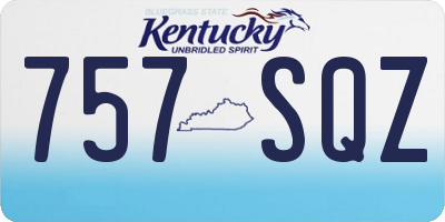 KY license plate 757SQZ