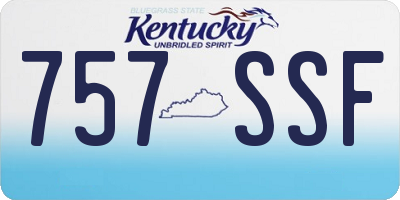KY license plate 757SSF