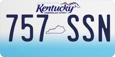 KY license plate 757SSN