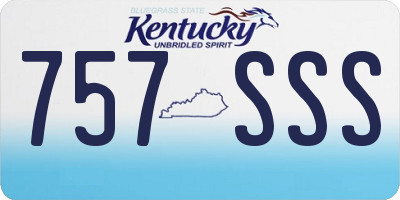 KY license plate 757SSS